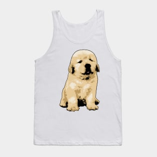 Precious Golden Retriever Puppy Vector Art Tank Top